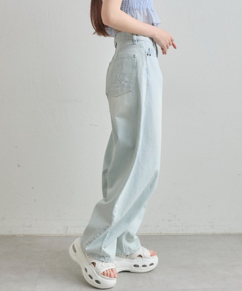 OLIVE des OLIVE（オリーブデオリーブ）の「【美脚効果◎】ヒップきゅっとデニムパンツ（デニムパンツ・レディース・サックスブルー/ブルー・LARGE/MEDIUM/SMALL）」の4枚目の写真