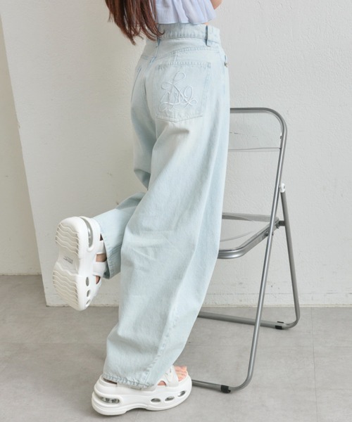 OLIVE des OLIVE（オリーブデオリーブ）の「【美脚効果◎】ヒップきゅっとデニムパンツ（デニムパンツ・レディース・サックスブルー/ブルー・LARGE/MEDIUM/SMALL）」の8枚目の写真