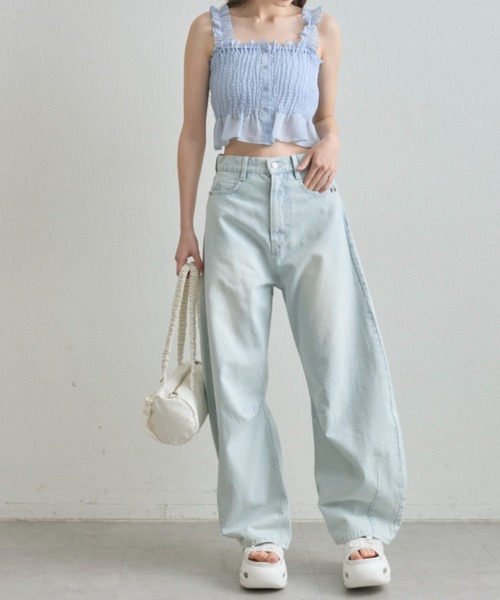 OLIVE des OLIVE（オリーブデオリーブ）の「【美脚効果◎】ヒップきゅっとデニムパンツ（デニムパンツ・レディース・サックスブルー/ブルー・LARGE/MEDIUM/SMALL）」の12枚目の写真