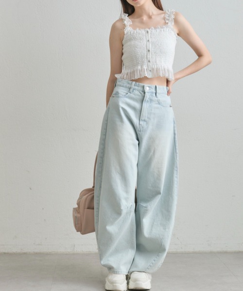 OLIVE des OLIVE（オリーブデオリーブ）の「【美脚効果◎】ヒップきゅっとデニムパンツ（デニムパンツ・レディース・サックスブルー/ブルー・LARGE/MEDIUM/SMALL）」の11枚目の写真