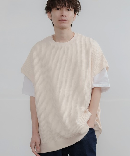 improves（インプローブス）の「ルーズシルエット ビッグ ワッフル クルーベスト（ベスト・メンズ・チャコール/アイボリー/ブラック/ブルー・LARGE/MEDIUM）」の22枚目の写真