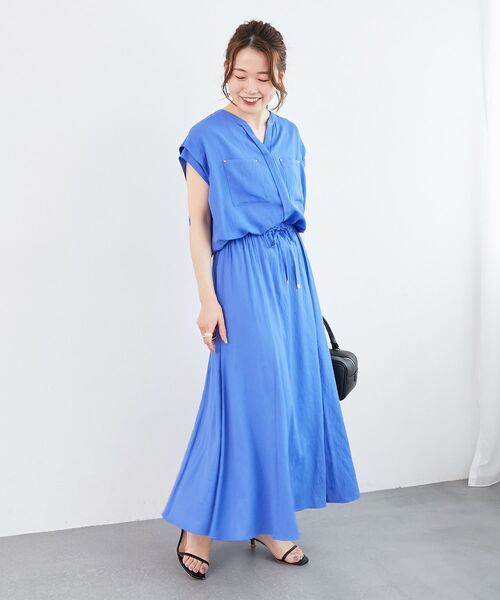 le.coeur blanc（ルクールブラン）の「《リラクシーな履き心地》リネンライクマーメイドスカート（スカート・レディース・ダークグレー/ブルー/パープル・38）」の21枚目の写真