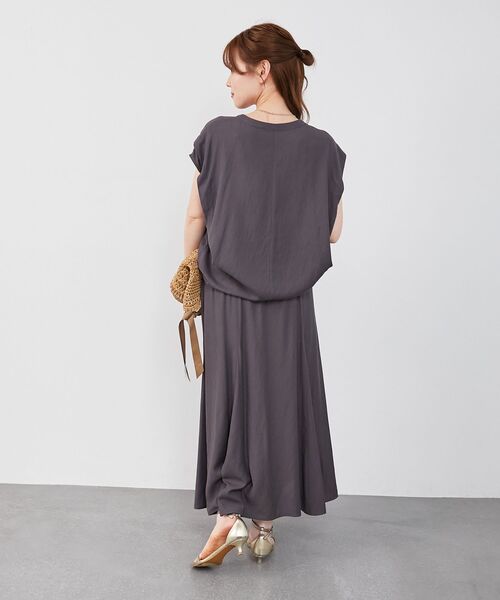 le.coeur blanc（ルクールブラン）の「《リラクシーな履き心地》リネンライクマーメイドスカート（スカート・レディース・ダークグレー/ブルー/パープル・38）」の16枚目の写真