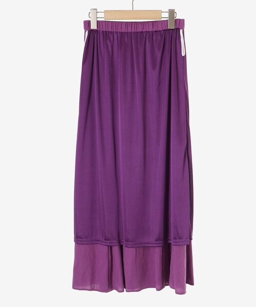 le.coeur blanc（ルクールブラン）の「《リラクシーな履き心地》リネンライクマーメイドスカート（スカート・レディース・ダークグレー/ブルー/パープル・38）」の7枚目の写真