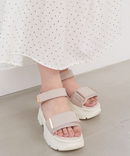 MAJESTIC LEGON（マジェスティックレゴン）の「ワイドベルトスポサン（サンダル・レディース・アイボリー/ピンクベージュ/ブラック・SMALL/X-LARGE/LARGE/MEDIUM）」の9枚目の写真