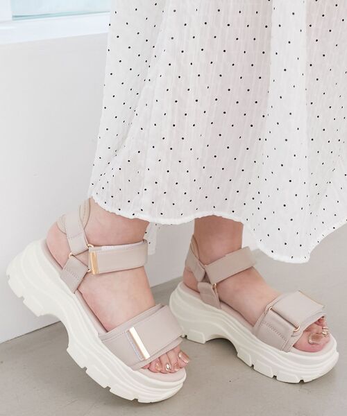 MAJESTIC LEGON（マジェスティックレゴン）の「ワイドベルトスポサン（サンダル・レディース・アイボリー/ピンクベージュ/ブラック・SMALL/X-LARGE/LARGE/MEDIUM）」の10枚目の写真