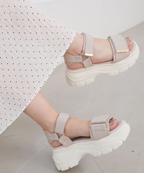 MAJESTIC LEGON（マジェスティックレゴン）の「ワイドベルトスポサン（サンダル・レディース・アイボリー/ピンクベージュ/ブラック・SMALL/X-LARGE/LARGE/MEDIUM）」の11枚目の写真