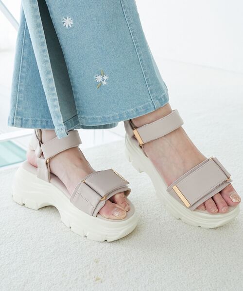 MAJESTIC LEGON（マジェスティックレゴン）の「ワイドベルトスポサン（サンダル・レディース・アイボリー/ピンクベージュ/ブラック・SMALL/X-LARGE/LARGE/MEDIUM）」の13枚目の写真