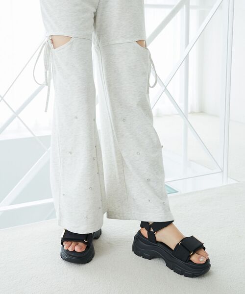 MAJESTIC LEGON（マジェスティックレゴン）の「ワイドベルトスポサン（サンダル・レディース・アイボリー/ピンクベージュ/ブラック・SMALL/X-LARGE/LARGE/MEDIUM）」の18枚目の写真