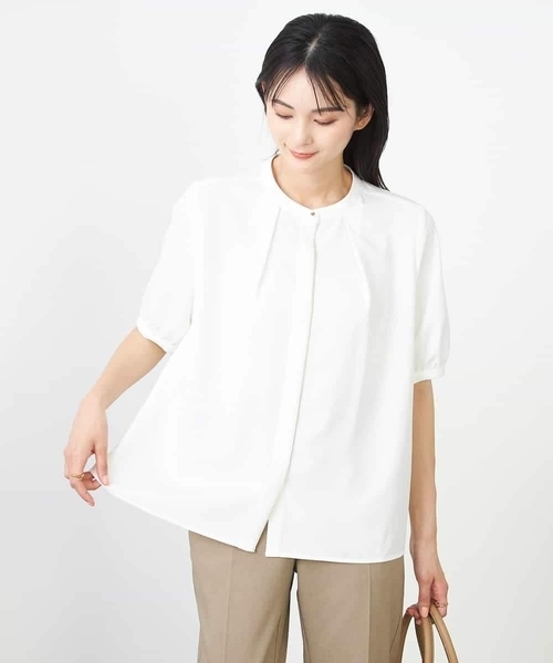 a.v.v(アーヴェヴェ)の「配色パイピングブラウス(シャツ/ブラウス・レディース・ホワイト/ベージュ・34/38/36/42/40)」の9枚目の写真