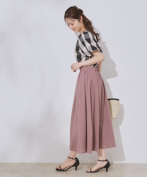 couture brooch（クチュールブローチ）の「【マシンウォッシャブル・二の腕カバー】ブロックチェックブラウス（シャツ/ブラウス・レディース・ブラック系1/ネイビー系1・42/36/38/40）」の4枚目の写真