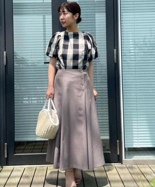 couture brooch（クチュールブローチ）の「【マシンウォッシャブル・二の腕カバー】ブロックチェックブラウス（シャツ/ブラウス・レディース・ブラック系1/ネイビー系1・42/36/38/40）」の14枚目の写真