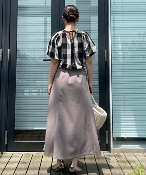 couture brooch（クチュールブローチ）の「【マシンウォッシャブル・二の腕カバー】ブロックチェックブラウス（シャツ/ブラウス・レディース・ブラック系1/ネイビー系1・42/36/38/40）」の16枚目の写真