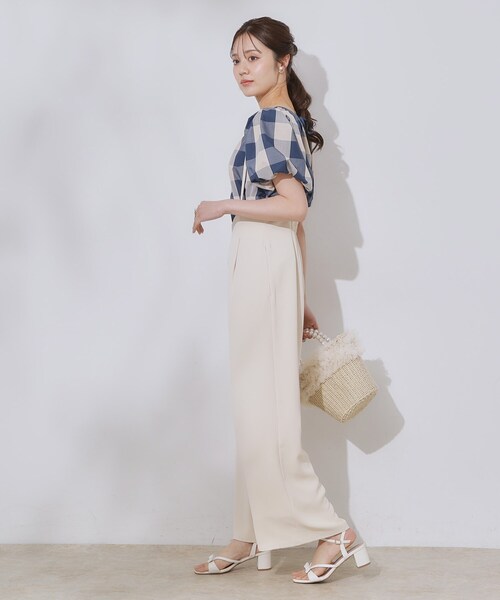 couture brooch（クチュールブローチ）の「【マシンウォッシャブル・二の腕カバー】ブロックチェックブラウス（シャツ/ブラウス・レディース・ブラック系1/ネイビー系1・42/36/38/40）」の19枚目の写真