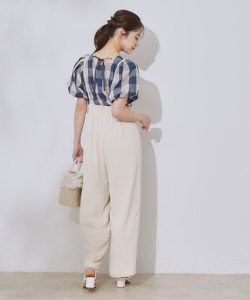 couture brooch（クチュールブローチ）の「【マシンウォッシャブル・二の腕カバー】ブロックチェックブラウス（シャツ/ブラウス・レディース・ブラック系1/ネイビー系1・42/36/38/40）」の20枚目の写真