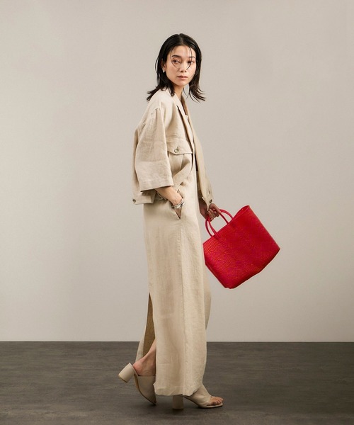 SALON adam et rope'（サロン アダム エ ロペ）の「リネンツイルブルゾン（ブルゾン・レディース・ブラック/ピンク/ベージュ・FREE）」の12枚目の写真