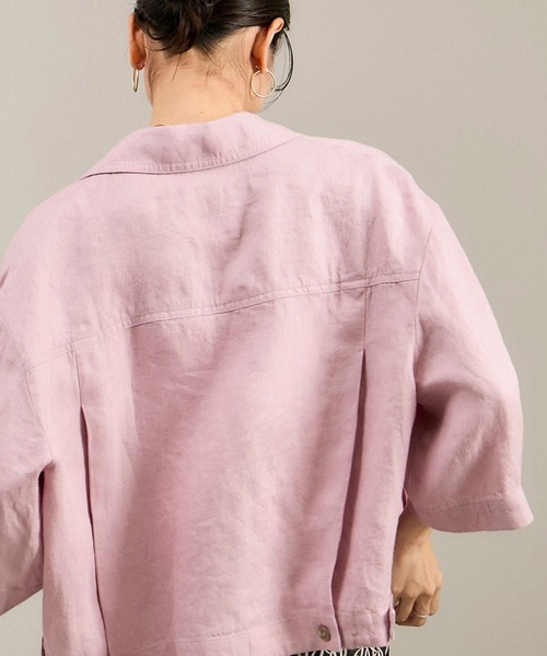 SALON adam et rope'（サロン アダム エ ロペ）の「リネンツイルブルゾン（ブルゾン・レディース・ブラック/ピンク/ベージュ・FREE）」の18枚目の写真