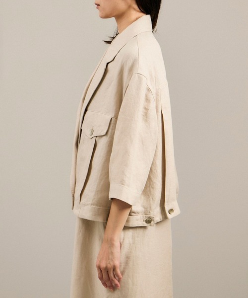 SALON adam et rope'（サロン アダム エ ロペ）の「リネンツイルブルゾン（ブルゾン・レディース・ブラック/ピンク/ベージュ・FREE）」の20枚目の写真