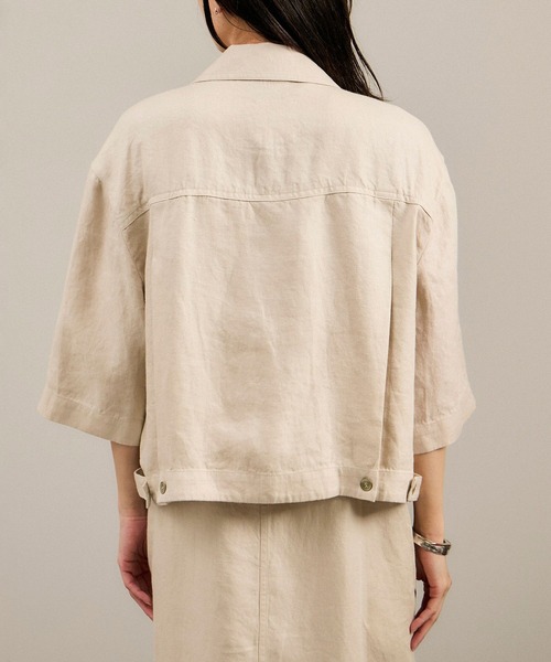 SALON adam et rope'（サロン アダム エ ロペ）の「リネンツイルブルゾン（ブルゾン・レディース・ブラック/ピンク/ベージュ・FREE）」の21枚目の写真