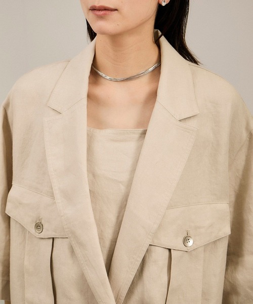 SALON adam et rope'（サロン アダム エ ロペ）の「リネンツイルブルゾン（ブルゾン・レディース・ブラック/ピンク/ベージュ・FREE）」の22枚目の写真