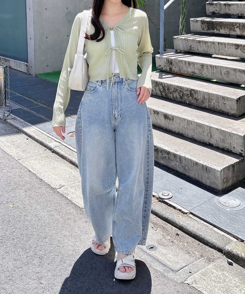 INGNI（イング）の「【WEB限定】シアーリボンニットカーディガン（カーディガン/ボレロ・レディース・オフホワイト/ブラック/ピンク/ミント・M）」の10枚目の写真