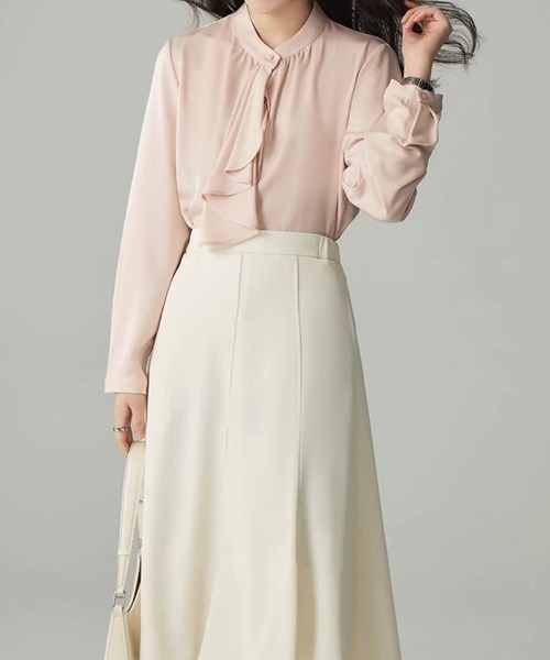 Beststore(ベストストア)の「スカーフタイブラウス シャツ ベーシックカラーシャツ(シャツ/ブラウス・レディース・ベージュ/ミント/ホワイト/ブラック/ライトピンク/ブルー・M/L)」の12枚目の写真