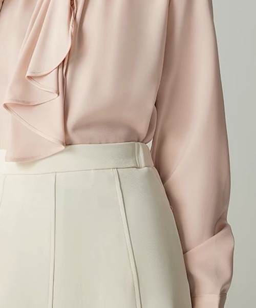 Beststore(ベストストア)の「スカーフタイブラウス シャツ ベーシックカラーシャツ(シャツ/ブラウス・レディース・ベージュ/ミント/ホワイト/ブラック/ライトピンク/ブルー・M/L)」の10枚目の写真