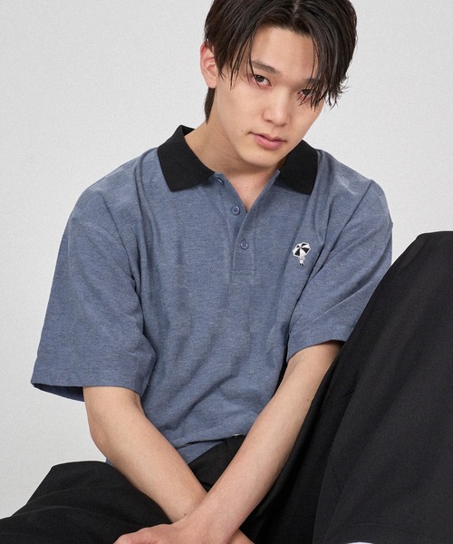 ONCILY(オンシェリー)の「BLOCK CHECK POLO SHIRT / ブロックチェックポロシャツ(ポロシャツ・メンズ・ブラック/チャコールグレー/ブルー・MEDIUM/LARGE/SMALL)」の21枚目の写真