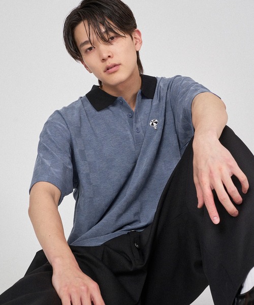 ONCILY(オンシェリー)の「BLOCK CHECK POLO SHIRT / ブロックチェックポロシャツ(ポロシャツ・メンズ・ブラック/チャコールグレー/ブルー・MEDIUM/LARGE/SMALL)」の22枚目の写真