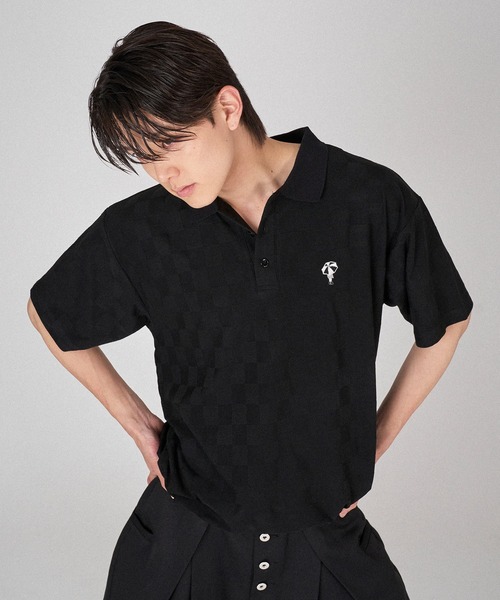 ONCILY(オンシェリー)の「BLOCK CHECK POLO SHIRT / ブロックチェックポロシャツ(ポロシャツ・メンズ・ブラック/チャコールグレー/ブルー・MEDIUM/LARGE/SMALL)」の14枚目の写真