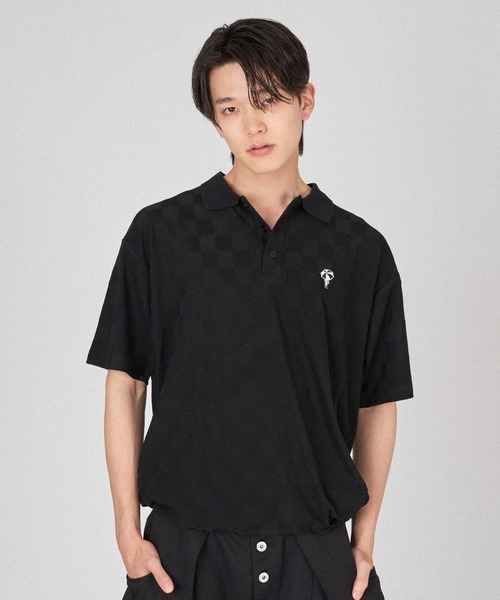ONCILY(オンシェリー)の「BLOCK CHECK POLO SHIRT / ブロックチェックポロシャツ(ポロシャツ・メンズ・ブラック/チャコールグレー/ブルー・MEDIUM/LARGE/SMALL)」の12枚目の写真