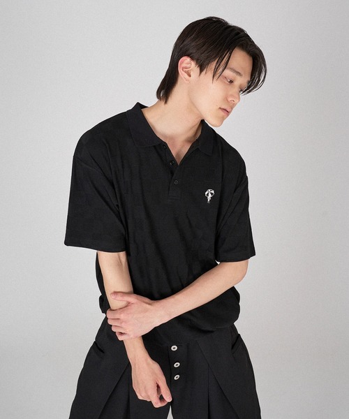 ONCILY(オンシェリー)の「BLOCK CHECK POLO SHIRT / ブロックチェックポロシャツ(ポロシャツ・メンズ・ブラック/チャコールグレー/ブルー・MEDIUM/LARGE/SMALL)」の13枚目の写真