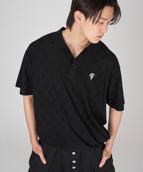 ONCILY(オンシェリー)の「BLOCK CHECK POLO SHIRT / ブロックチェックポロシャツ(ポロシャツ・メンズ・ブラック/チャコールグレー/ブルー・MEDIUM/LARGE/SMALL)」の17枚目の写真