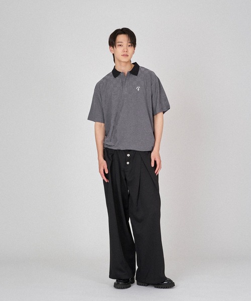 ONCILY(オンシェリー)の「BLOCK CHECK POLO SHIRT / ブロックチェックポロシャツ(ポロシャツ・メンズ・ブラック/チャコールグレー/ブルー・MEDIUM/LARGE/SMALL)」の9枚目の写真