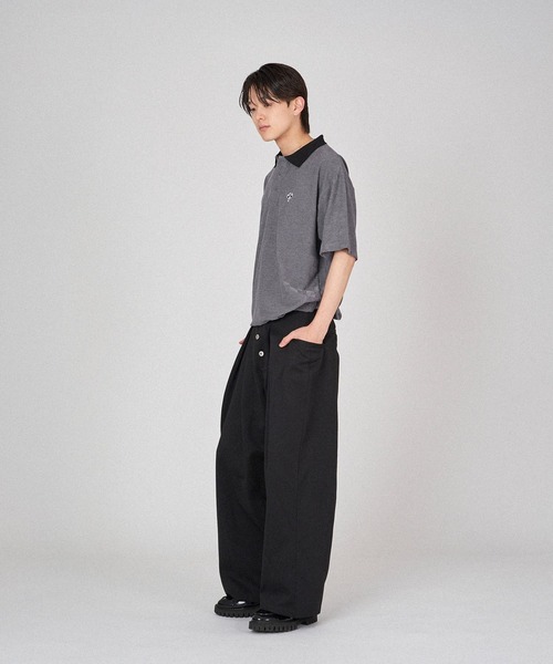 ONCILY(オンシェリー)の「BLOCK CHECK POLO SHIRT / ブロックチェックポロシャツ(ポロシャツ・メンズ・ブラック/チャコールグレー/ブルー・MEDIUM/LARGE/SMALL)」の10枚目の写真