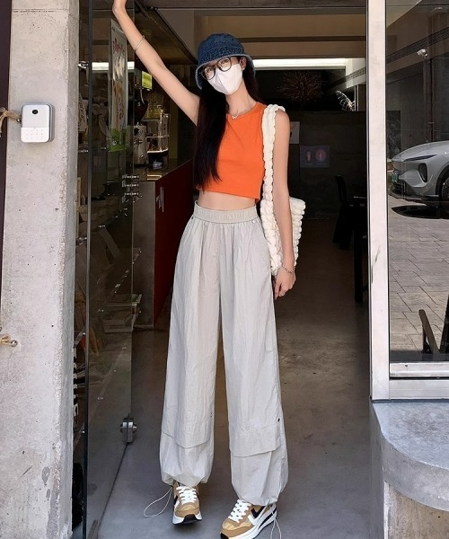 gossip!ロサンゼルス(ゴシップロサンゼルス)の「Y2Kガーリー*速乾カジュアルカーゴパンツ(カーゴパンツ・レディース・ライトグレー・FREE)」の14枚目の写真