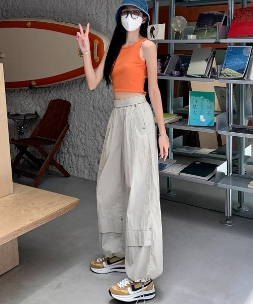 gossip!ロサンゼルス(ゴシップロサンゼルス)の「Y2Kガーリー*速乾カジュアルカーゴパンツ(カーゴパンツ・レディース・ライトグレー・FREE)」の15枚目の写真