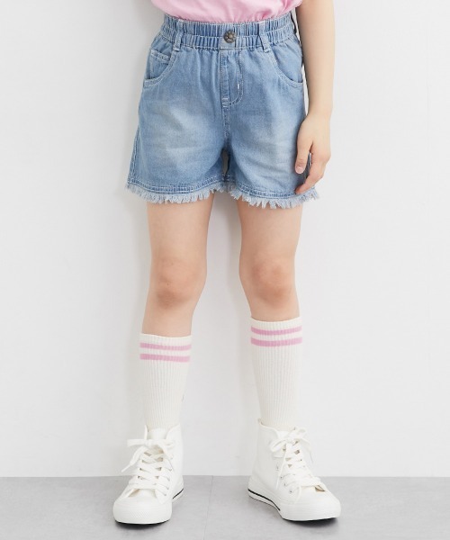 セール】綿100％裾フリンジショートパンツ（女の子）（その他