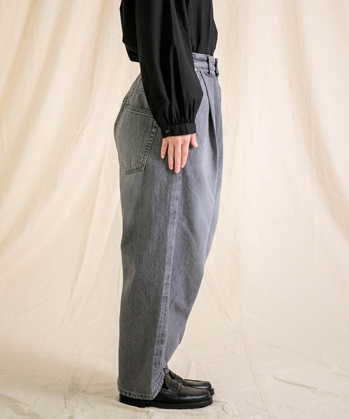 Brocante / ブロカント] 12ozリングBKデニム アンプリッセパンツ