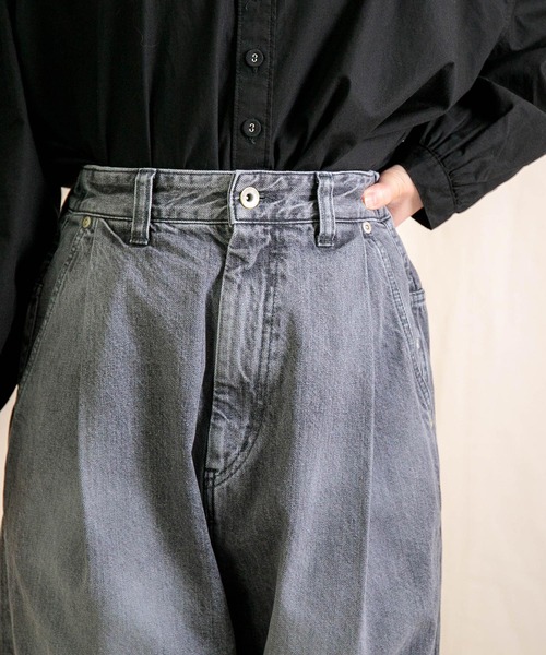 Brocante（ブロカント）の「[Brocante / ブロカント] 12ozリングBKデニム アンプリッセパンツ（デニムパンツ・レディース・ブラック・1/2）」の9枚目の写真