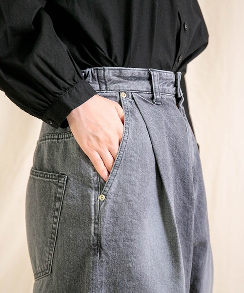 Brocante / ブロカント] 12ozリングBKデニム アンプリッセパンツ