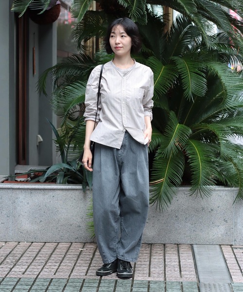 Brocante（ブロカント）の「[Brocante / ブロカント] 12ozリングBKデニム アンプリッセパンツ（デニムパンツ・レディース・ブラック・1/2）」の18枚目の写真