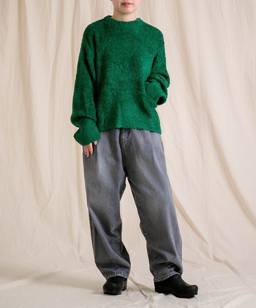 Brocante / ブロカント] 12ozリングBKデニム アンプリッセパンツ