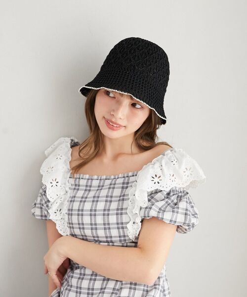 MAJESTIC LEGON（マジェスティックレゴン）の「バイカラーサーモハット（ハット・レディース・アイボリー/ブラック・FREE）」の5枚目の写真