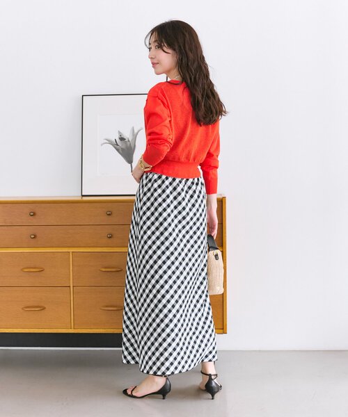 La boutique BonBon(ラブティックボンボン)の「【清楚でお上品】ギンガムチェックバイアススカート(スカート・レディース・ブラック・36/38)」の16枚目の写真
