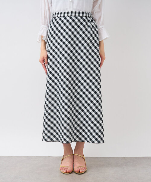 La boutique BonBon(ラブティックボンボン)の「【清楚でお上品】ギンガムチェックバイアススカート(スカート・レディース・ブラック・36/38)」の17枚目の写真