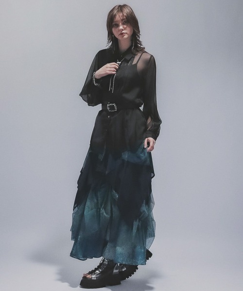 HARE（ハレ）の「【YUMA TAKAHASHI×HARE】MIXフレアスカート（スカート