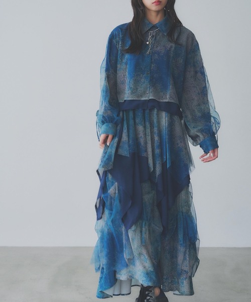 HARE（ハレ）の「【YUMA TAKAHASHI×HARE】MIXフレアスカート（スカート・レディース・ブルー/グレー・FREE）」の17枚目の写真