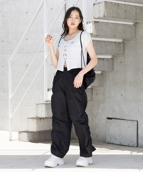 セール】シャーリングルーズカーゴパンツ（カーゴパンツ）｜repipi