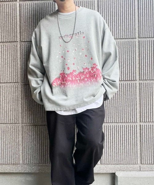 meagratia(メアグラーティア)の「fire pattern graphic sweat(スウェット・メンズ・ブラック/グレー・1/2)」の9枚目の写真